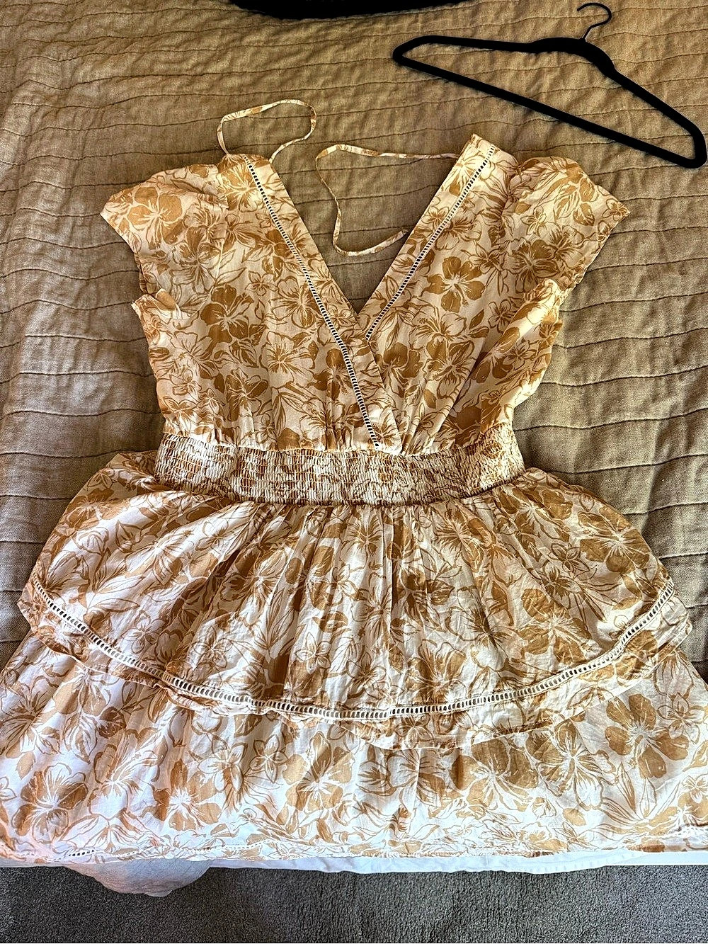 American Eagle Floral Lacetrim Wrap Mini Dress